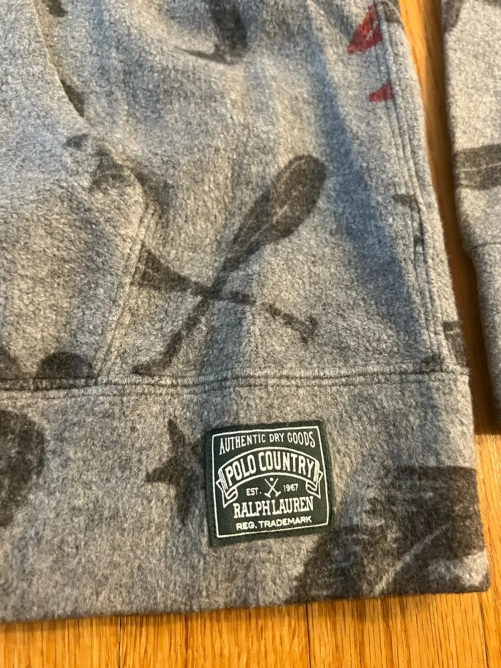 Ralph Lauren polo Grey Hoodie with Forest Animal Print sweatshirt
